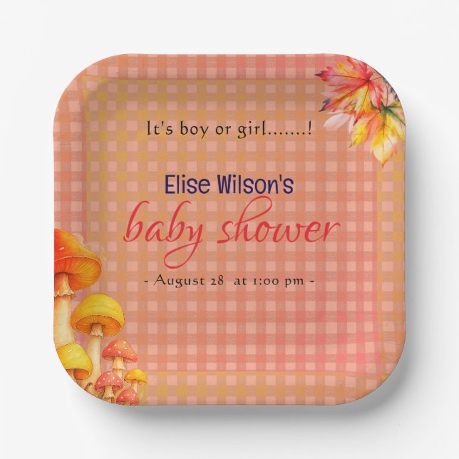 Es ist eine kleine, märchenhafte Babydusche Pappteller (Vorderseite)