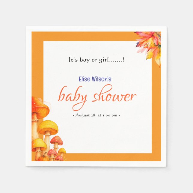 Es ist eine kleine, märchenhafte Babydusche Serviette (Vorderseite)