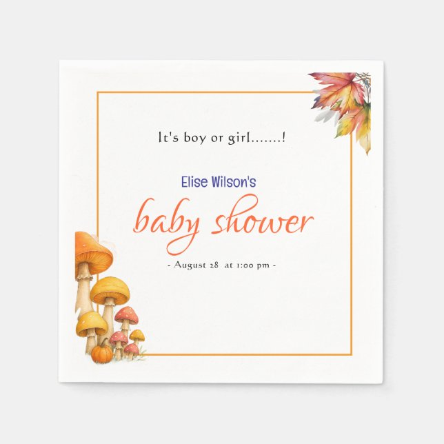 Es ist eine kleine, märchenhafte Babydusche Serviette (Vorderseite)