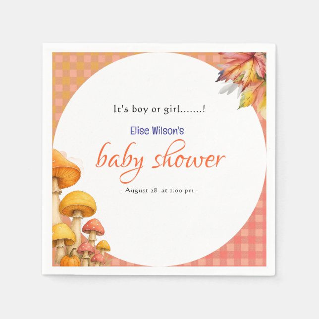 Es ist eine kleine, märchenhafte Babydusche Serviette (Vorderseite)