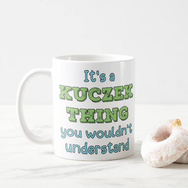 Es ist eine Kuczek-Sache Kaffeetasse (Mit Donut)