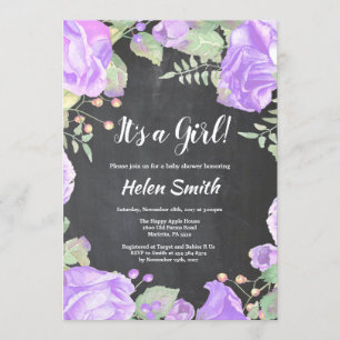 Es ist eine Lila Blumenschnecke für Mädchen Einladung