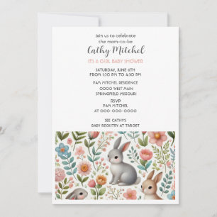 Es ist eine Mädchen-Baby-Party - Florale Einladung