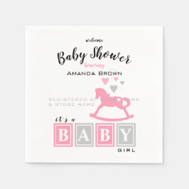 Es ist eine Mädchen-Babydusche Serviette