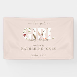 Es ist eine Mädchen-Blush-Baby-Dusche Banner