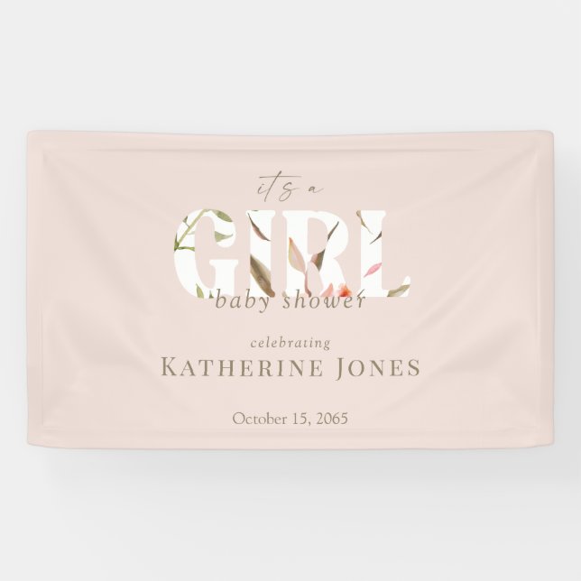 Es ist eine Mädchen-Blush-Baby-Dusche II Banner (Horizontal)