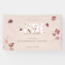 Es ist eine Mädchen-Blush-Fall-Baby-Dusche Banner