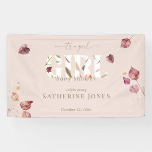 Es ist eine Mädchen-Blush-Fall-Baby-Dusche Banner