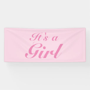Es ist eine Mädchen, hellrosa Babydusche, Geschlec Banner