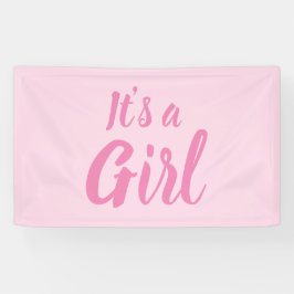 Es ist eine Mädchen, hellrosa Babydusche, Geschlec Banner