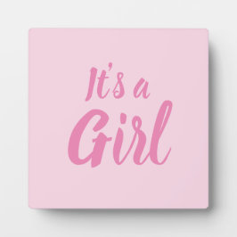 Es ist eine Mädchen, hellrosa Babydusche, Geschlec Fotoplatte