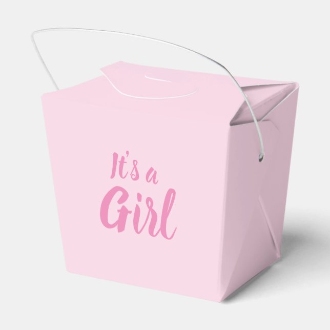 Es ist eine Mädchen, hellrosa Babydusche, Geschlec Geschenkschachtel (Rückseite)