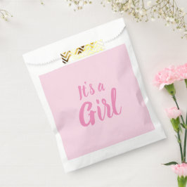 Es ist eine Mädchen, hellrosa Babydusche, Geschlec Geschenktütchen