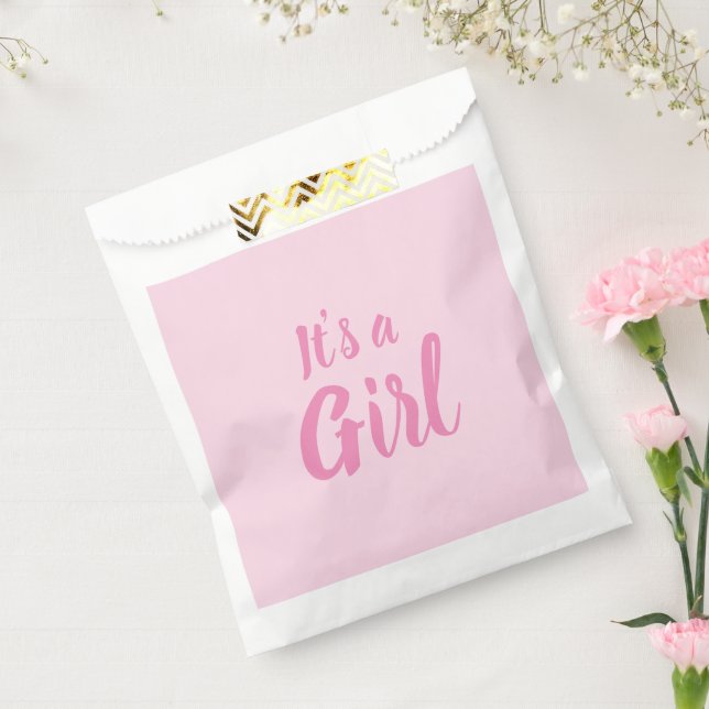 Es ist eine Mädchen, hellrosa Babydusche, Geschlec Geschenktütchen (Versiegelt)