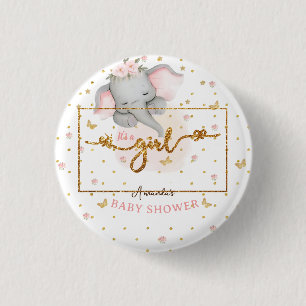 Es ist eine Mädchen-Rosa-Elefantenbaby-Dusche Button