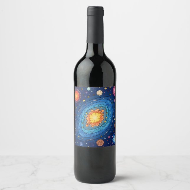 Es ist eine Milchflasche. Weinetikett (Vorderseite)