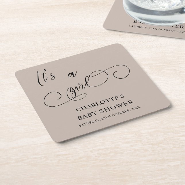 Es ist eine moderne Mädchen-Miniaturkalligrafie-Ba Rechteckiger Pappuntersetzer (angewinkelt)