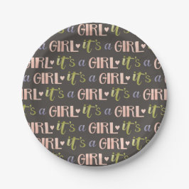 Es ist eine neue Girl Baby Paper Plate Pappteller