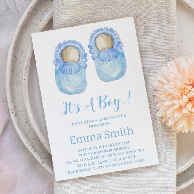 Es ist eine Niedliche Baby Shoes Babydusche von Bo Einladung (Von Creator hochgeladen)