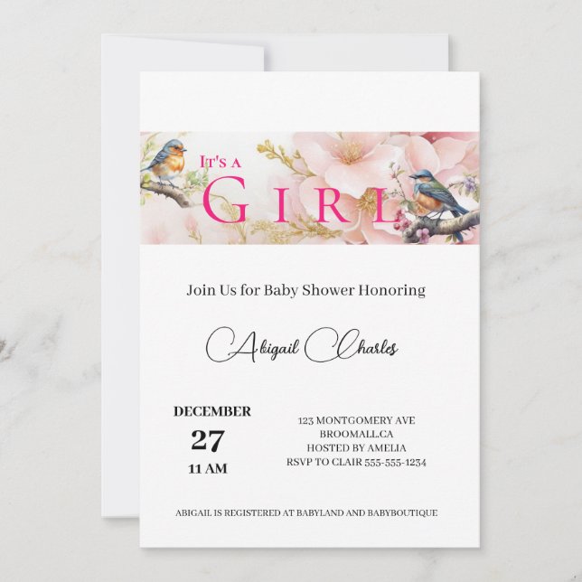 Es ist eine niedliche Birdie Babyduschkarte Einladung (Vorderseite)