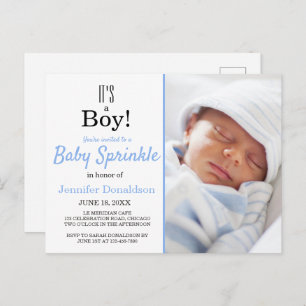 Es ist eine Niedliche Blue Baby Sprinkle Einladung Postkarte
