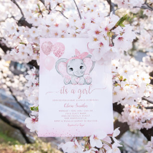 Es ist eine Niedliche Elefant & Balloon Baby Dusch Einladung