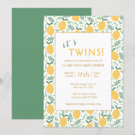 Es ist eine Niedliche gelbe Lemon Foliage Baby Dus Einladung