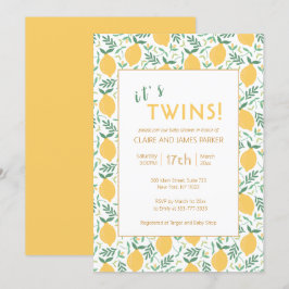 Es ist eine Niedliche gelbe Lemon Foliage Baby Dus Einladung