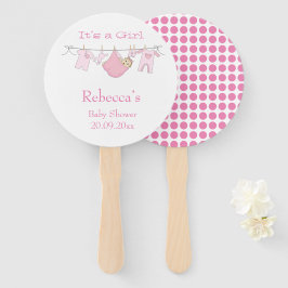 Es ist eine Niedliche Pink Polka Dots Baby Dusche Fächer