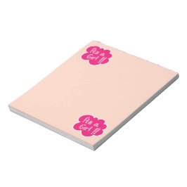 Es ist eine pinkfarbene Babydusche Notizblock