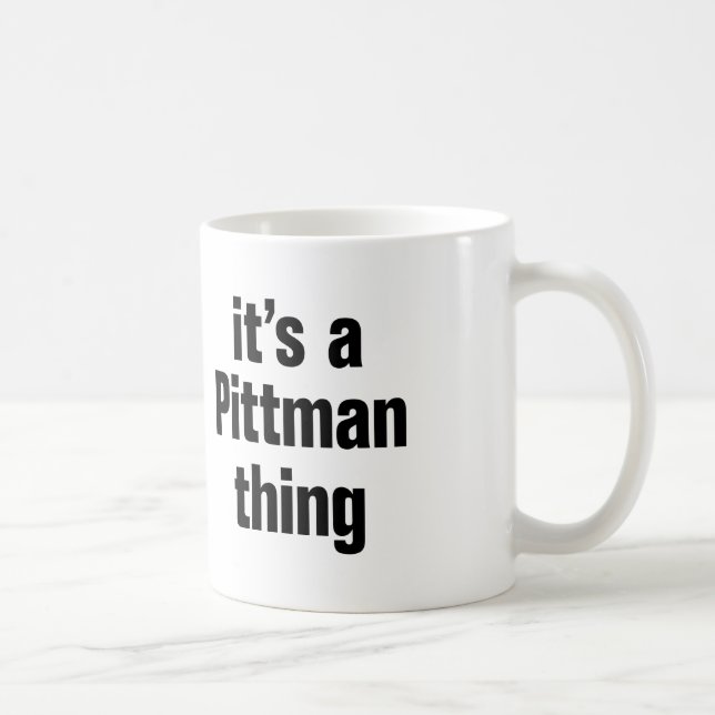 Es ist eine Pittman-Sache Tasse (Rechts)