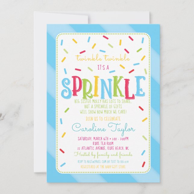 Es ist eine Sprinkle Baby Shower Einladungskarte b Einladung (Vorderseite)