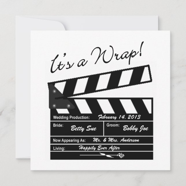 Es ist eine Verpackung - Film-Hochzeits-Foto Dankeskarte (Vorderseite)