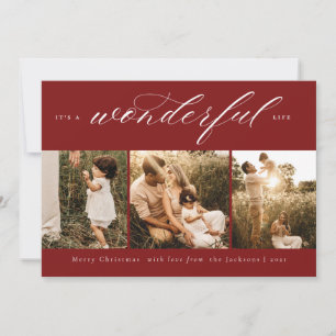 Es ist eine wunderbare Life Foto Holiday Card Red Feiertagskarte