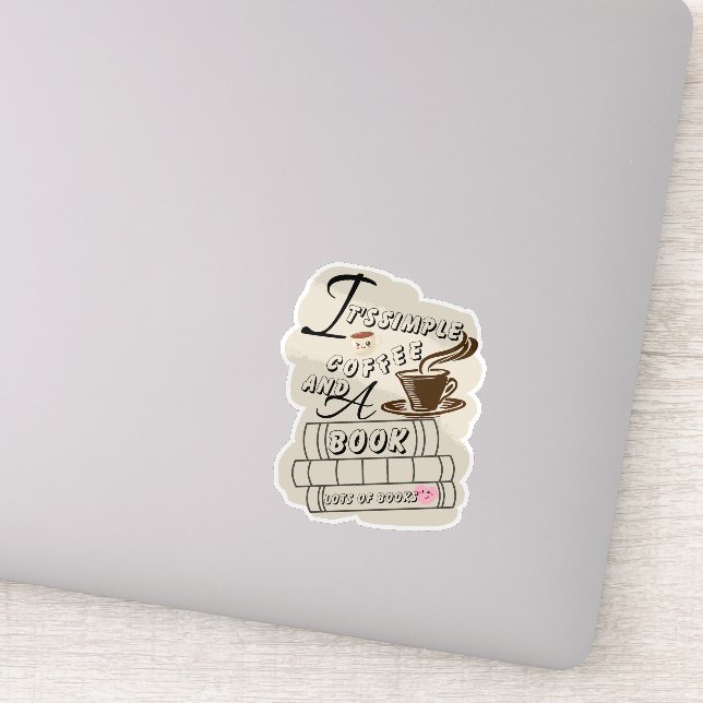 Es ist einfacher Kaffee und ein Buch Aufkleber (Detail)