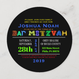 ES IST ELEKTRISCH! NEON GLOW Bar Mitzvah Einladung