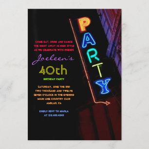 ES IST ELEKTRISCH!  NEON SIGN Party Einladung Einl