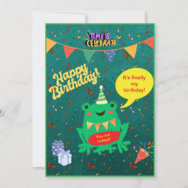Es ist endlich mein Geburtstag 29. Februar Frog Co Einladung