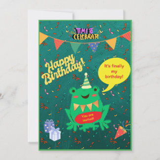 Es ist endlich mein Geburtstag 29. Februar Frog Co Einladung