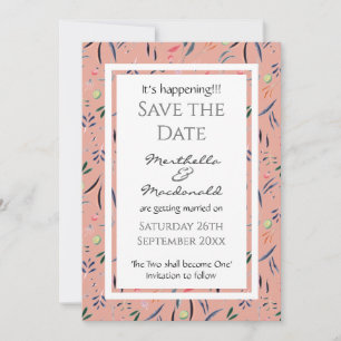 Es ist EREIGNIS Coral Pink Floral Save The Date