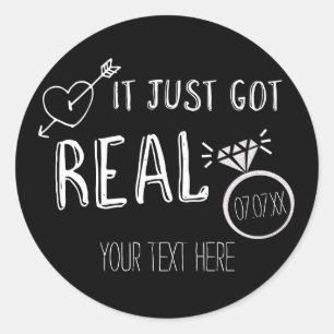 ES IST ERNST Verlobungsankündigungs-Aufkleber Runder Aufkleber