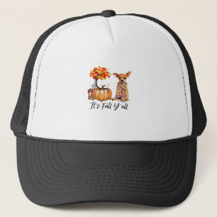 Es ist Fall Y’all Chihuahua Hund Halloween Truckerkappe