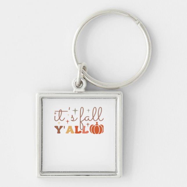 Es ist Fall Y’all, Fall Pumpkin Skelett Creepy Lea Schlüsselanhänger (Vorne)