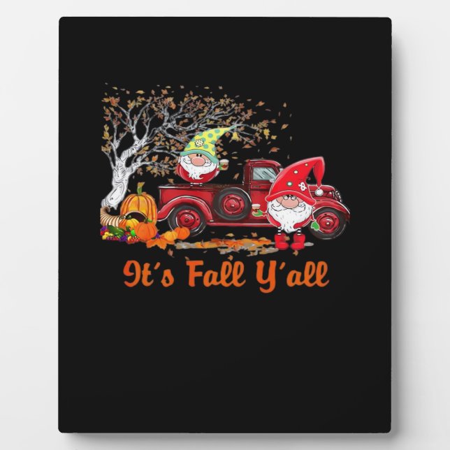 Es ist Fall Y’all Gnomes Pumpkin Gewürz Fotoplatte (Vorderseite)