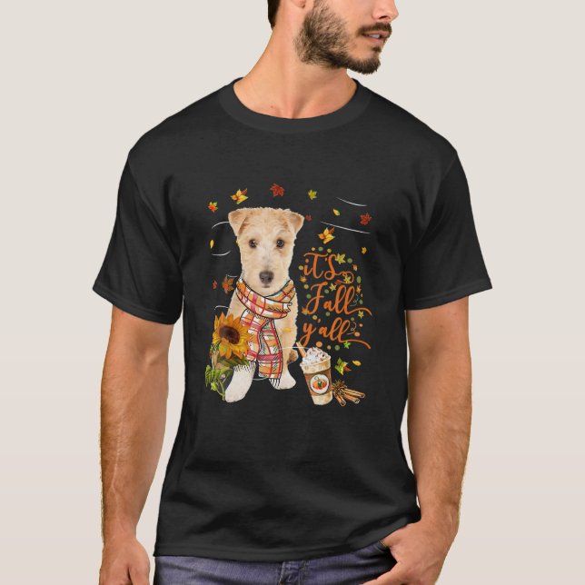 Es ist Fall Y All Lakeland Terrier Dog Erntedank T-Shirt (Vorderseite)