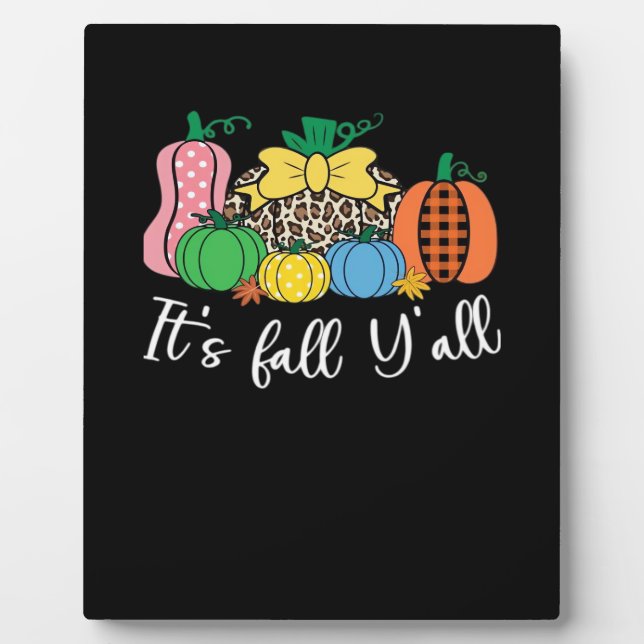 Es ist Fall Y’all Leopard Pattern Pumpkin Fotoplatte (Vorderseite)