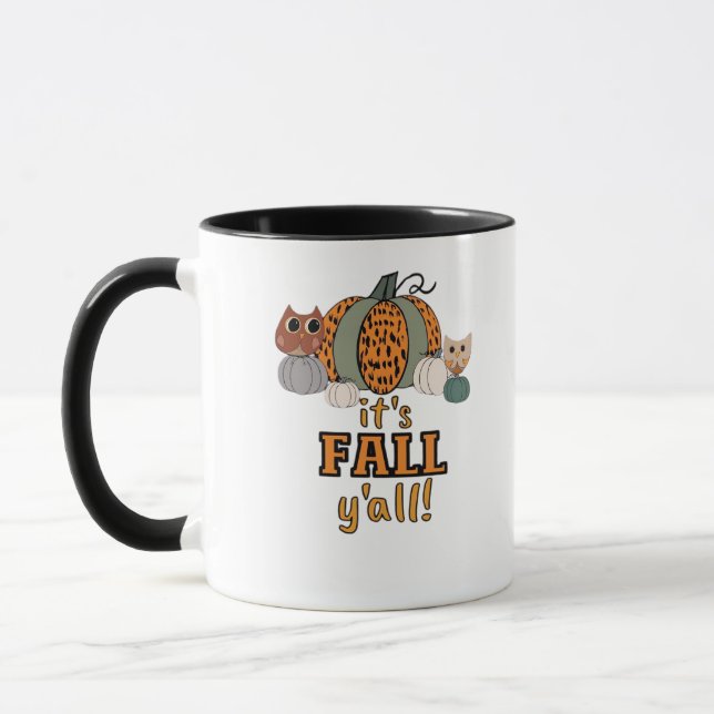 Es ist Fall Y’all, Leopard Pumpkins und Öfen Tasse (Links)