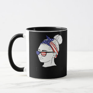 Es ist Fall Y’all Messy Bun Women USA Flag Tasse