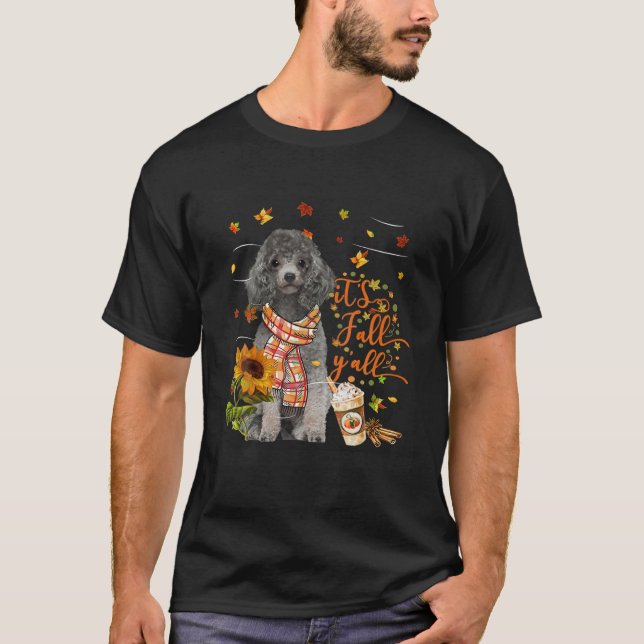 Es ist Fall Y All Mini Poodle Erntedank T-Shirt (Vorderseite)