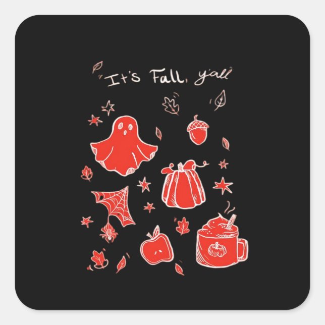Es ist Fall Y’all Minimal Clean Quadratischer Aufkleber (Vorderseite)